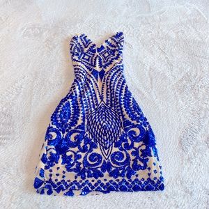 Sequin Open Back Mini Dress